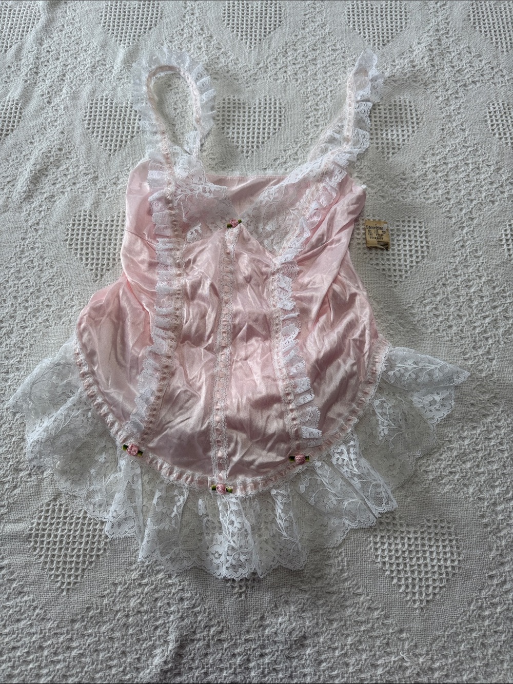 New Y2K Pink Lacey Lingerie Set (M)